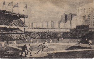 Yankee Stadium by artist William Godfrey 1939 World Series