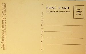 Reverse of postcards