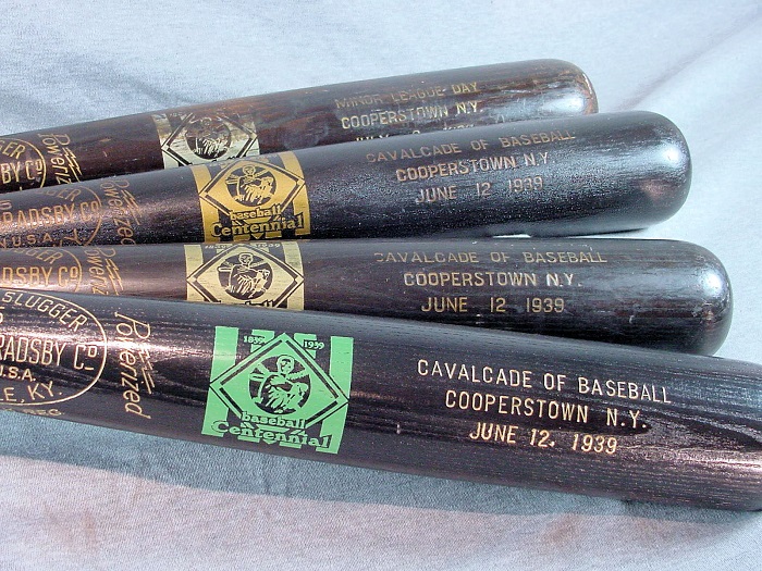 Cavalcade of Baseball game bats and dignitary bats