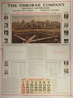 The Osbourne Company's Salesman Sample Baseball Centennial Calendar