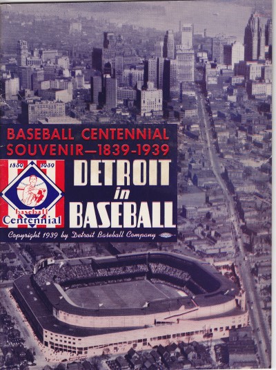 1939 Centennial Souvenir Detroit in Baseball