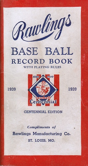 1939 Rawlings Record Book