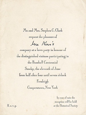 June 12 Florence Kerr Invitation Clark Lawn Party