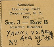 1939 New York Yankees Vs Newark Bears Ticket Stub