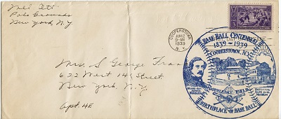 First Day Issue Sent by Mel Ott