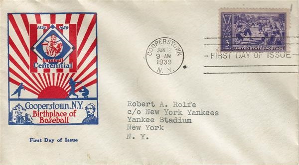 855 First Day Cover - Leatherstocking Stamp Club Red Rolfe