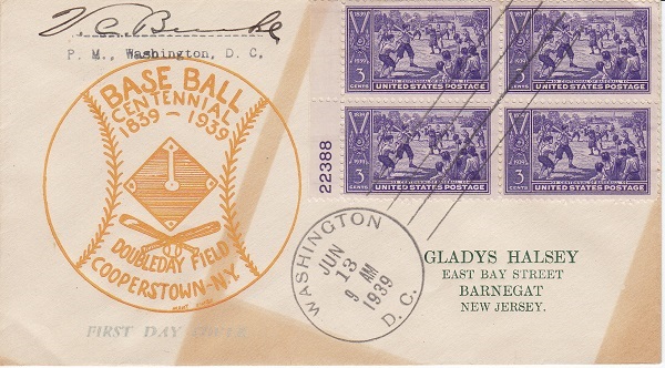 855 First Day Cover - Postmaster Washington