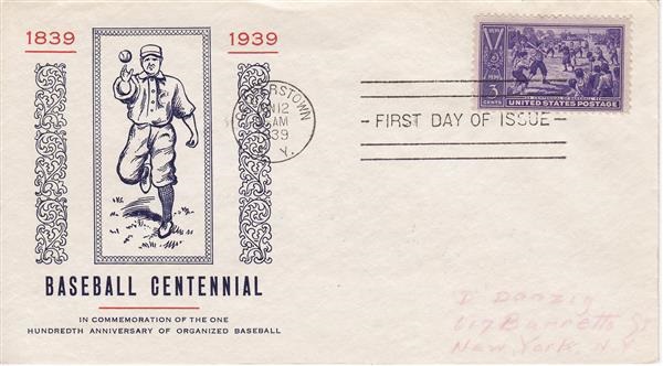 855 First Day Cover - Red and Blue