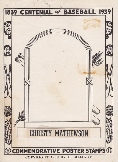 Forest Park Baseball Museum - 1939 Poster Stamp Art Work - Christy Mathewson