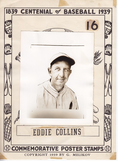 Forest Park Baseball Museum - 1939 Poster Stamp Art Work - Eddie Collins
