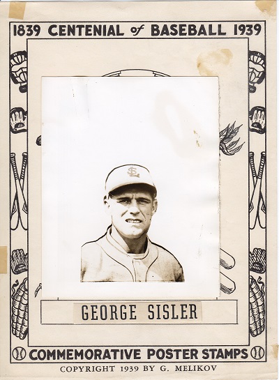 Forest Park Baseball Museum - 1939 Poster Stamp Art Work George Sisler