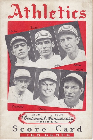 Athletics vs Red Sox Centennial Score Card