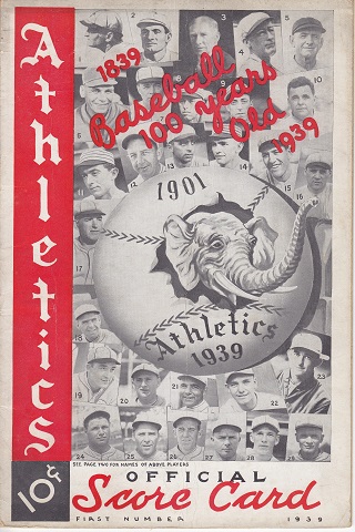 Athletics vs Yankees Centennial Score Card