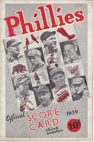 Philadelphia Phillies vs Brooklyn Dodgers Centennial Score Card