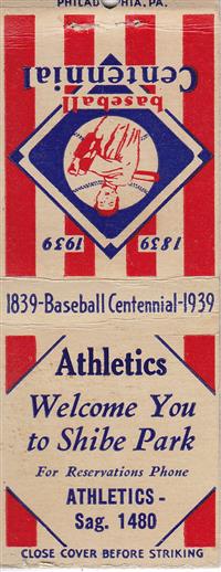 Baseball Centennial Matchbooks - Athletics
