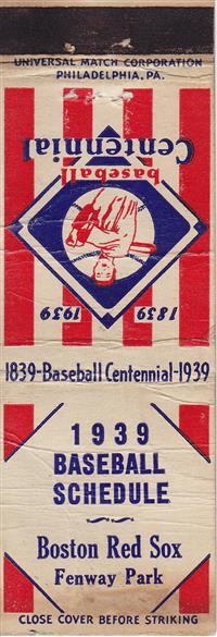 Baseball Centennial Matchbooks - Boston Red Sox