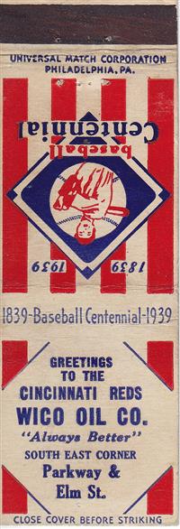 Baseball Centennial Matchbooks - Wico Oil Co