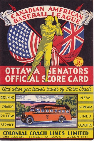 Ottawa Senators vs Ogdensburg Centennial Score Card