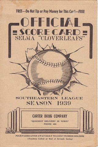 Selma Cloverleafs vs Jackson Senators Centennial Score Card