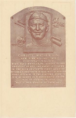 1936 Christopher Mathewson Hall of Fame Plaque
