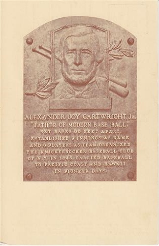1938 Alexander Joy Cartwright Hall of Fame Plaque
