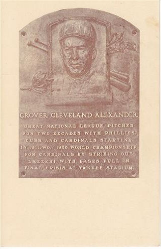 1938 Grover Cleveland Alexander Hall of Fame Plaque