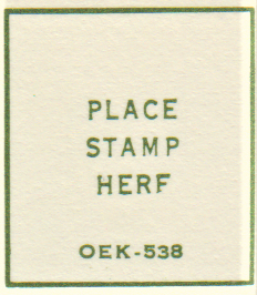 0EK 1970 Green Ink stamp box code