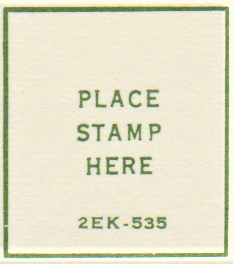2EK 1972 Green Ink stamp box code