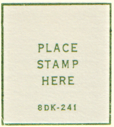 8DK 1968 Green Ink stamp box code