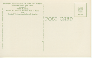 Ty Cobb 5DK-697 green post card