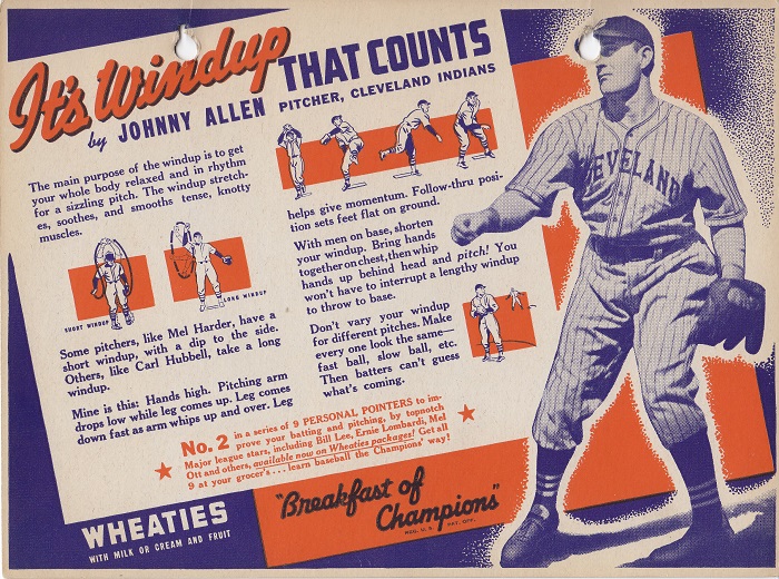 1938 Vintage Wheaties Cereal Box Shortstop Play It Right 